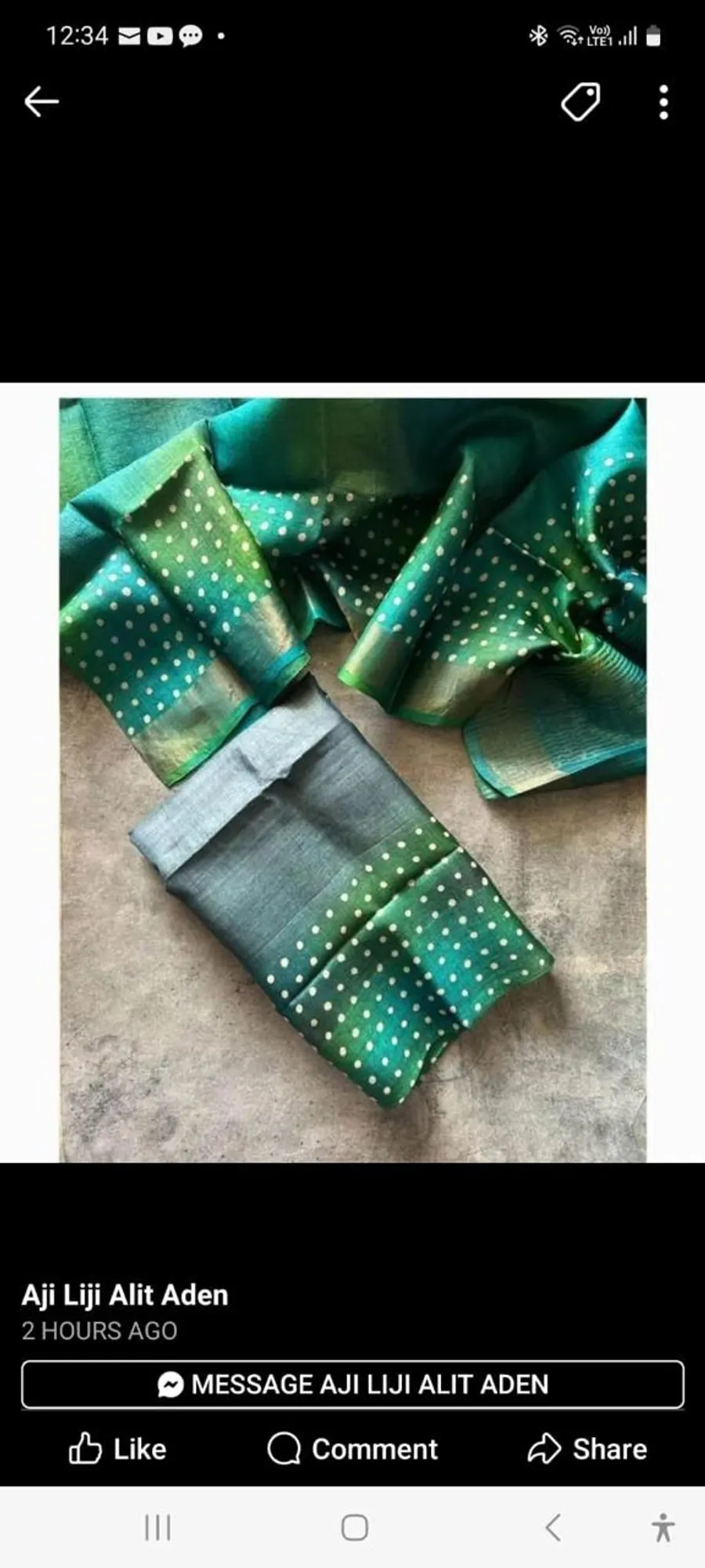 Pure Handloom Tussar Silk Dress Material (Top & Dupatta Only)